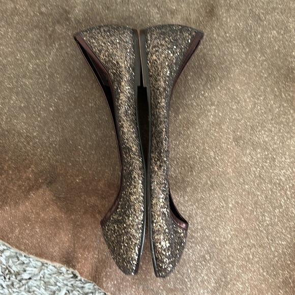 French Shoe New York Glitter Brown Ballet Flats - Picture 4 of 6